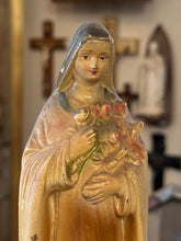 Load image into Gallery viewer, Vintage 1940s St Theresa 8.5&quot; Chalkware Statue Saint Therese Carmelite Nun
