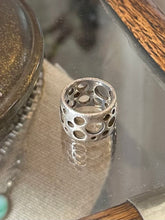 Load image into Gallery viewer, Vintage Signed BOMA Sterling Silver Punched Holes Swiss Cheese Wide Band Ring Unisex US 6 3/4
