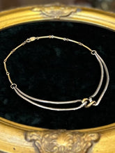 Load image into Gallery viewer, Vintage Circa 1980s Signed NAPIER Two Tone Silver &amp; Gold Modernist Knot Choker Necklace 14.75”
