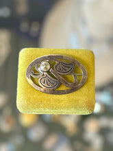 Load image into Gallery viewer, Signed Steve STAMAS Sterling Silver &amp; 14k Gold Filled Abstract Oval Brooch Pin
