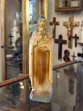 Load image into Gallery viewer, Vintage 1940s St Theresa 8.5&quot; Chalkware Statue Saint Therese Carmelite Nun
