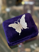 Load image into Gallery viewer, Vintage Midcentury Signed BEAU Sterling Silver Brushed Butterfly Brooch
