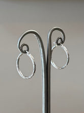 Load image into Gallery viewer, Vintage Sterling Silver 925 Thin Carved Hoop Earrings Silver Hoops
