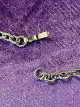 Load image into Gallery viewer, Vintage Midcentury Statement Lion Coat of Arms Shield Crown Silver Tone &amp; Red Enamel Pendant Necklace 18.25”
