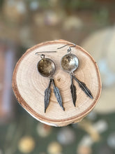 Load image into Gallery viewer, Vintage Southwestern Native American Style Feather Sterling Silver 925 Dangle Earrings

