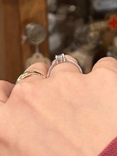 Load image into Gallery viewer, Vintage Sterling Silver &amp; Cubic Zirconia CZ Solitaire Dainty Thin Ring US Size 6
