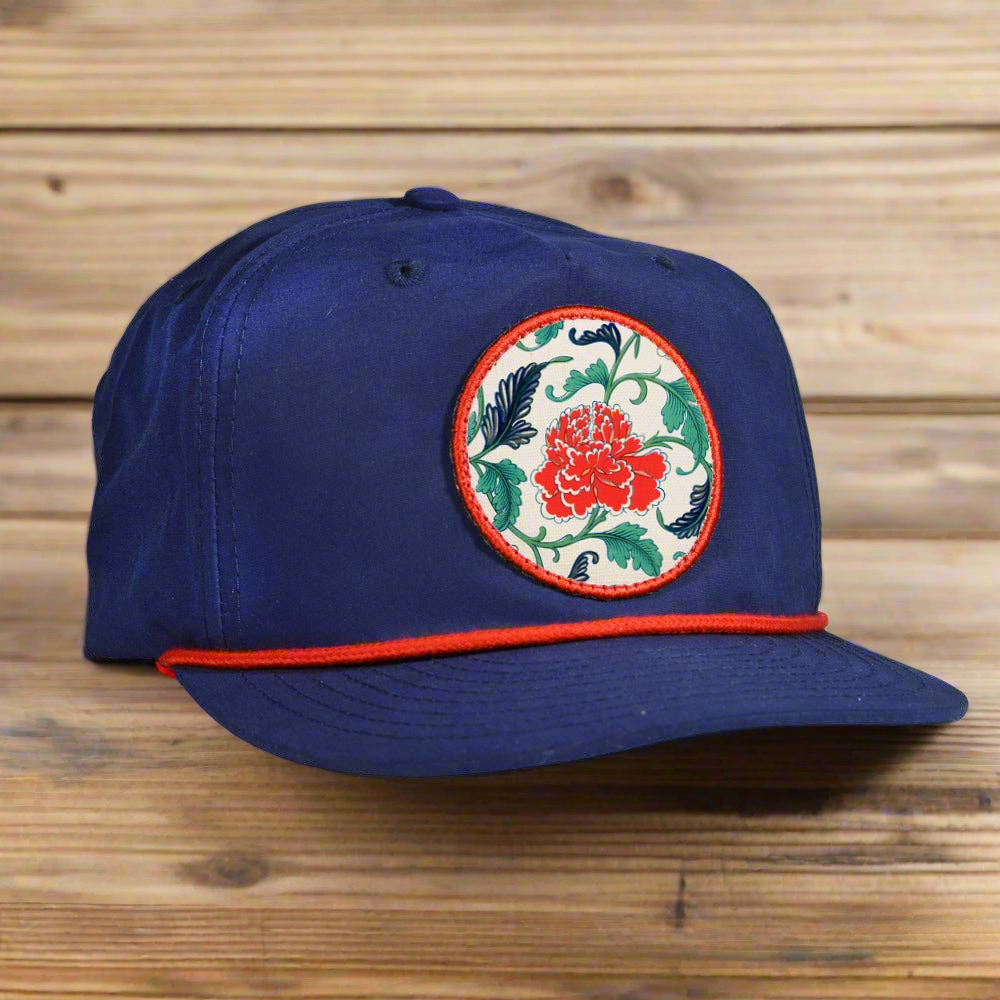 Red Floral - Palmer Rope Hat: Blue – wit & whim