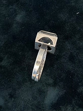Load image into Gallery viewer, Vintage Signed Hallmarked BEH Bengt Hallberg Swedish Sterling Silver Faceted Rock Crystal Square Modernist Ring Adjustable
