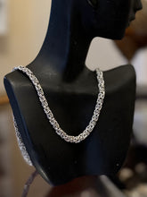 Load image into Gallery viewer, Vintage 7mm Wide Byzantine Necklace Gold over Sterling Silver 20&quot; Turkey
