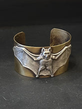 Load image into Gallery viewer, Handmade Gothic Solid Brass Bat Wide Cuff Bracelet - Carmilla
