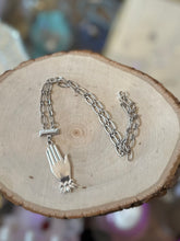 Load image into Gallery viewer, You Pick! Handmade Silver Tone Heart on Hand Necklaces - Silver Lining
