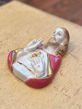 Load image into Gallery viewer, Pair of Vintage Midcentury Italian Ceramic Jesus &amp; Virgin Mary Sacred Heart Busts Wall Hangings Made in Italy for L.B. New York
