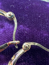 Load image into Gallery viewer, Vintage Gold Plated Sterling Silver 925 Cut Out Design Hoop Earrings Hoops
