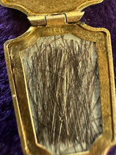 Load image into Gallery viewer, Vintage Signed HFB Art Deco Gold Filled Two Tone Locket with Hair Inside on Sterling Silver Chain Necklace 18”

