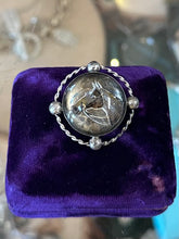Load image into Gallery viewer, Vintage Circa 1940s Sterling Silver Reverse Painted Intalgio Horse Brooch Pin Equestrian Midcentury
