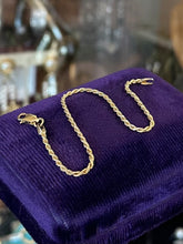 Load image into Gallery viewer, Vintage Gold Plated Sterling Silver 925 Rope Chain Bracelet Unisex 7.25”
