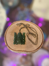 Load image into Gallery viewer, Vintage Flat Green Jade Carved Buddha Pendant Charm Necklace Chain 18&quot; Chain
