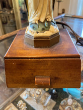Load image into Gallery viewer, VINTAGE Virgin Mary Light | Music Box | Jewelry or Rosary Box Kitsch 1950s Creep
