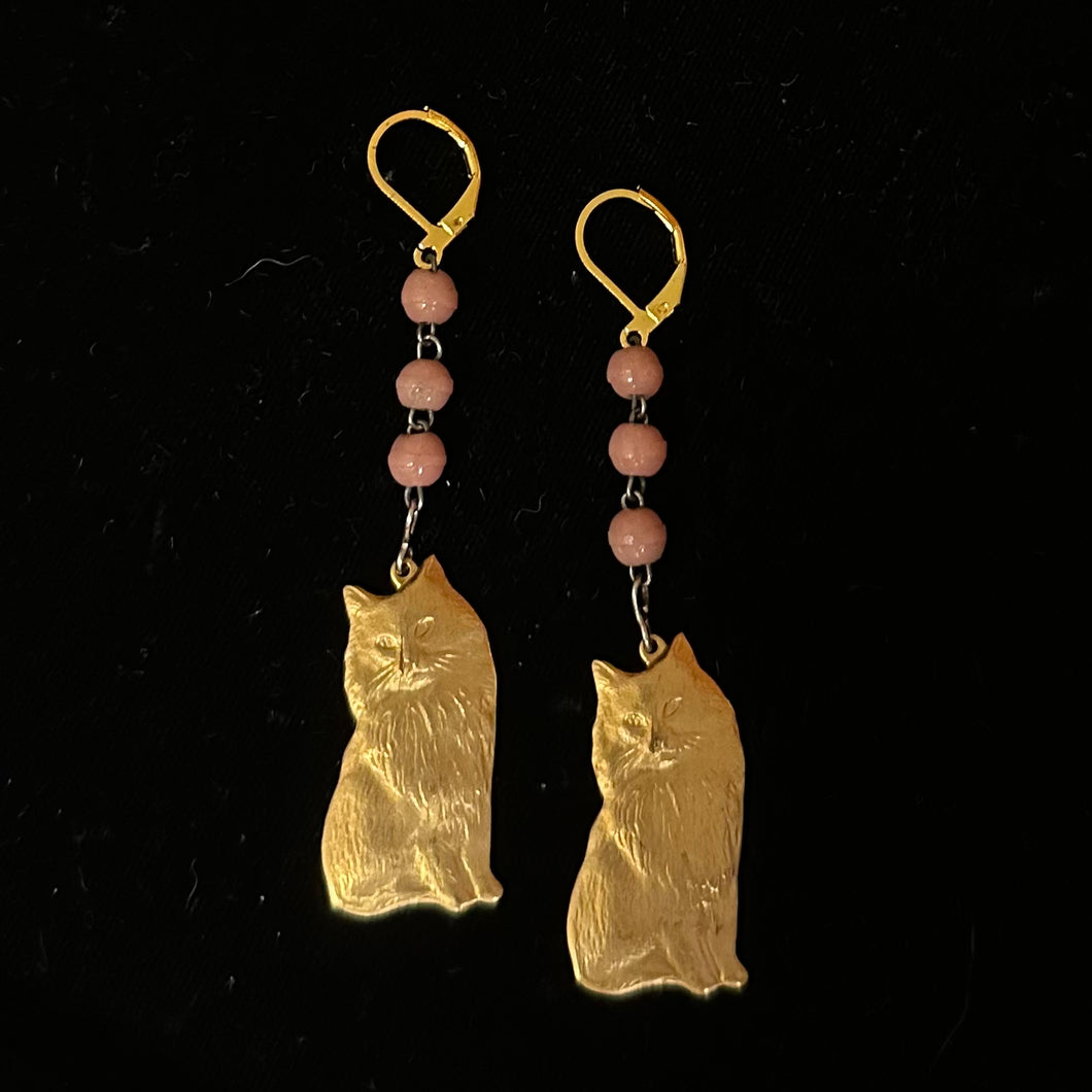 ‘PRECIOUS’ Cat Dangle Earrings