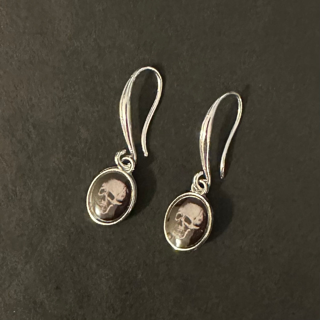 ‘DANGER LIES AHEAD’ Skull Earrings
