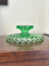 Load image into Gallery viewer, Vintage Antique French Baccarat Swirl Green Uranium Vaseline Glass BonBon Candy Dish 5.5” Made in France
