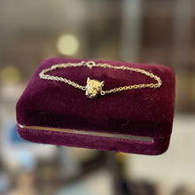 Load image into Gallery viewer, Feline Bracelet - 14k Gold over Sterling Silver with CZ
