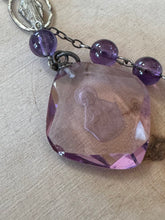 Load image into Gallery viewer, Vintage Genuine Amethyst &amp; Sterling Silver Rosary AFCO with Faceted Jesus Intaglio
