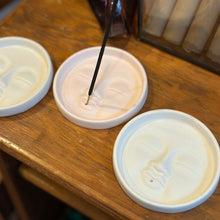 Load image into Gallery viewer, Handmade Clay Moon Face Incense Holders
