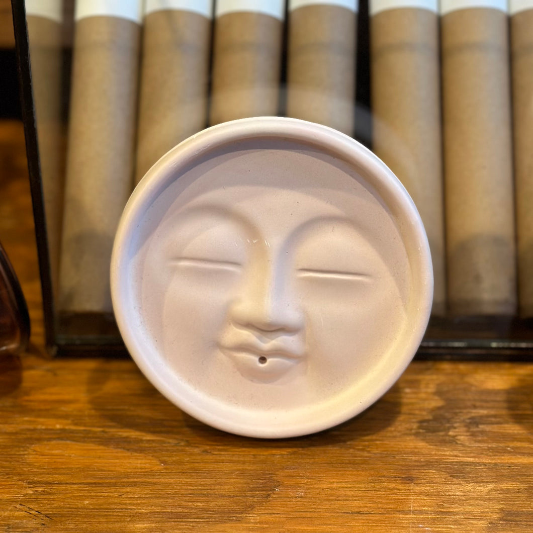 Handmade Clay Moon Face Incense Holders