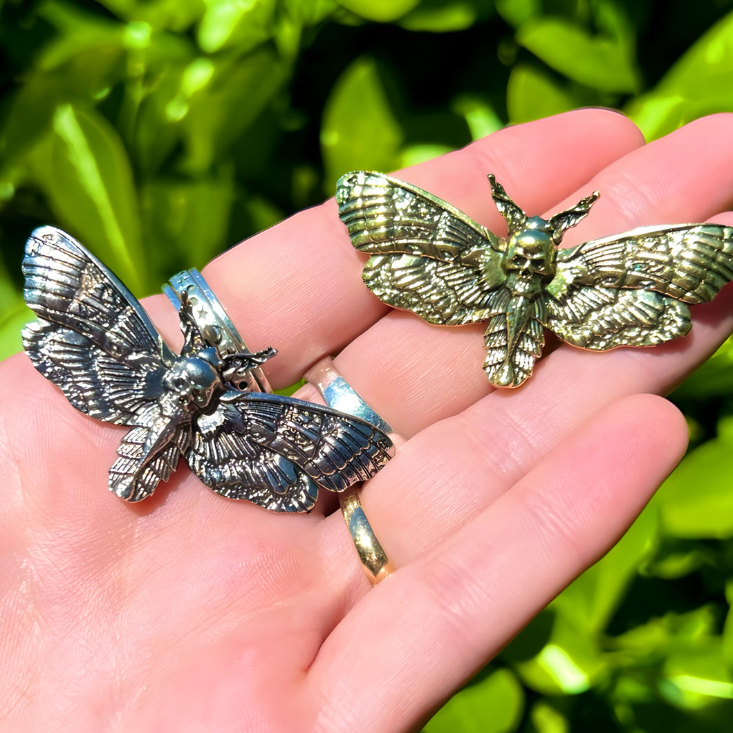 Death Head Hawk Moth Pin - Gold or Silver