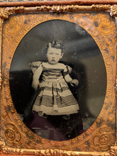 Load image into Gallery viewer, Antique Child Daguerreotype Ambrotype Leather Case Burgundy Velvet Child Little Girl Photograph Portrait
