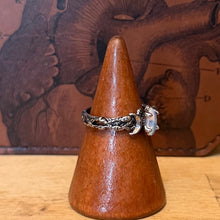 Load image into Gallery viewer, Silver Tone Crescent Moon Faux Opal Rings
