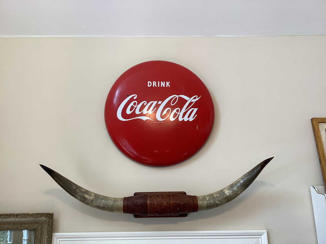 1950s Coca-cola porcelain button Sign