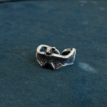 Load image into Gallery viewer, Silver Tone Adjustable Bat Ring 2.0
