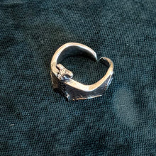 Load image into Gallery viewer, Silver Tone Adjustable Bat Ring 2.0
