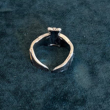 Load image into Gallery viewer, Silver Tone Adjustable Bat Ring 2.0
