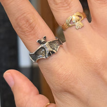 Load image into Gallery viewer, Silver Tone Adjustable Bat Ring 2.0
