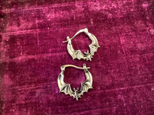 Load image into Gallery viewer, Bat Hoops | Silver Tone or Gold Tone
