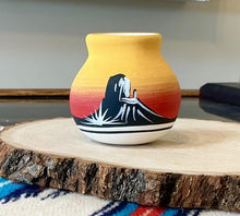 Load image into Gallery viewer, Blackhorse Navajo Handpainted Pottery Mini Vase Sunset Scene Native American
