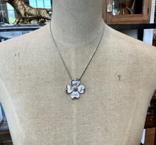 Load image into Gallery viewer, Vintage 1960s Signed Trifari Silver Tone Dogwood Flower Pendant Necklace 17.6"
