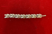 Load image into Gallery viewer, Vintage Signed Crown Trifari Gold Tone Leaf Link Bracelet 6.5" Midcentury
