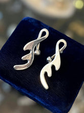 Load image into Gallery viewer, Vintage Taxco TC-80 Sterling Silver Abstract Modernist Drop Earrings
