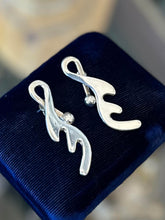 Load image into Gallery viewer, Vintage Taxco TC-80 Sterling Silver Abstract Modernist Drop Earrings
