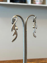 Load image into Gallery viewer, Vintage Taxco TC-80 Sterling Silver Abstract Modernist Drop Earrings
