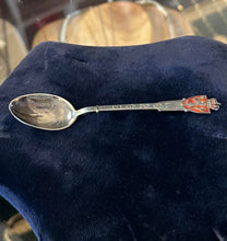 Load image into Gallery viewer, Aksel Holmsen Sterling Silver Orange Enamel NORGE Norwegian Coat of Arms Spoon
