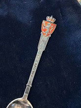 Load image into Gallery viewer, Aksel Holmsen Sterling Silver Orange Enamel NORGE Norwegian Coat of Arms Spoon
