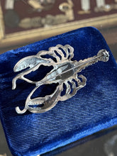 Load image into Gallery viewer, Vintage Midcentury Solid Sterling Silver Lobster Brooch Pin 17.09g
