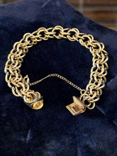Load image into Gallery viewer, Vintage Signed JB Jacoby Bender 12kt Gold Filled Charm Starter Bracelet 7.25"
