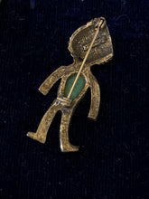 Load image into Gallery viewer, Vintage Signed KRAMER Bronze Tone Indian Turban Jeweled Brooch Pin
