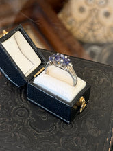 Load image into Gallery viewer, Vintage Sterling Silver Faceted Purple Three-Stone Ring US 8.5
